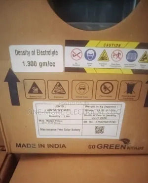 Solar Batteries 42ah/12volts Indian Made SMF.