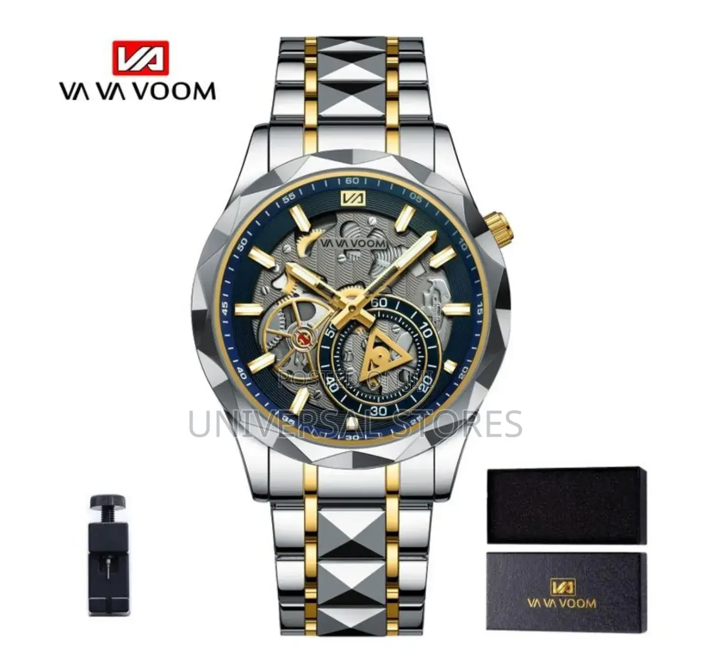 Vava Voom Men's Watch With Steel Strap Box and Watch Adjustment Tool