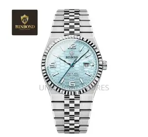 BINBOND Men's Modern Wristwatch With 3D, 30M Water Resistant -Silver