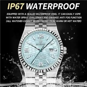 BINBOND Men's Modern Wristwatch With 3D, 30M Water Resistant -Silver