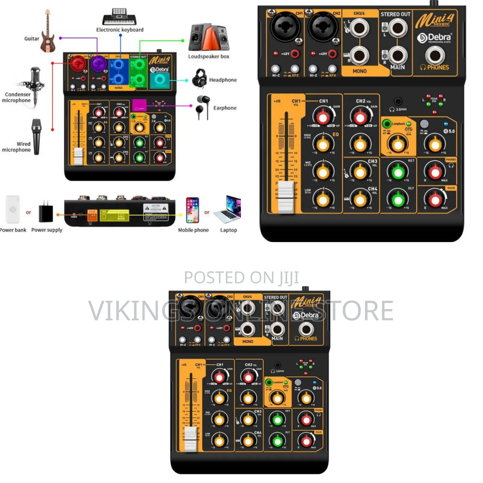 The D Debra Audio Mini4 Portable 4-Channel Audio Mixer and DJ Console