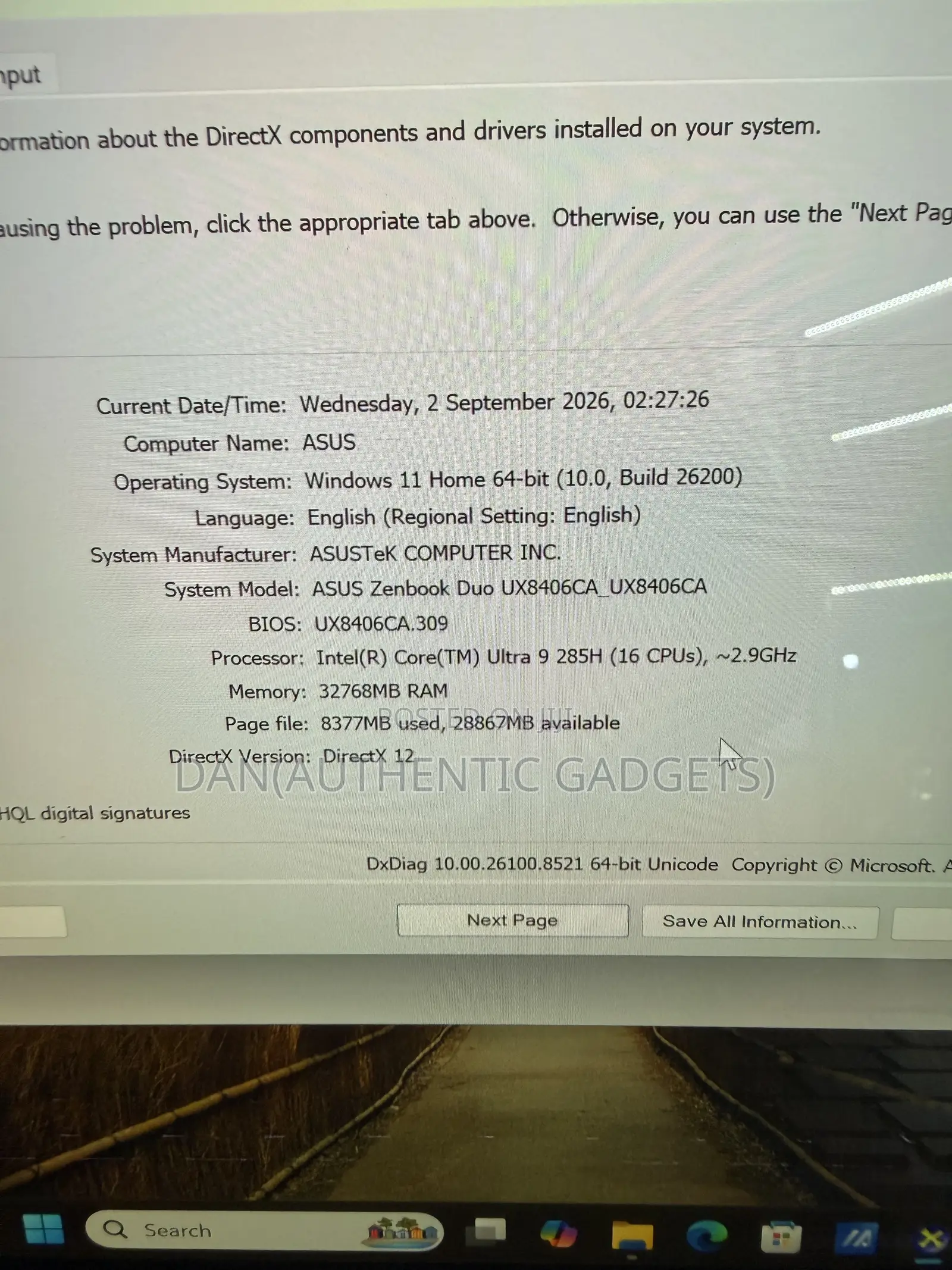 Laptop Asus Zenbook Duo 14 32GB Intel Core Ultra 9 SSD 2T