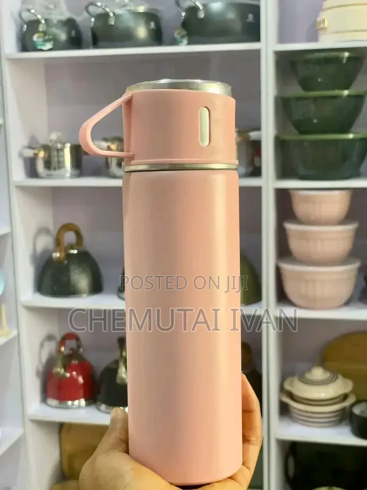 3 in 1 Portable Vaccum Flask Set {Pink Color}