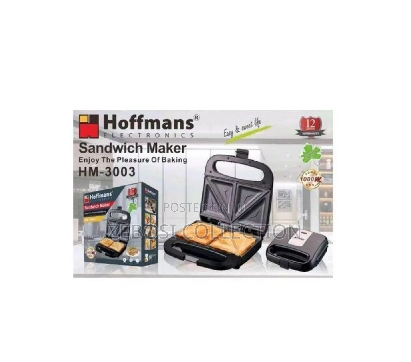 2 Slice Sandwich Maker Non Stick Surface Bread Toaster Baker