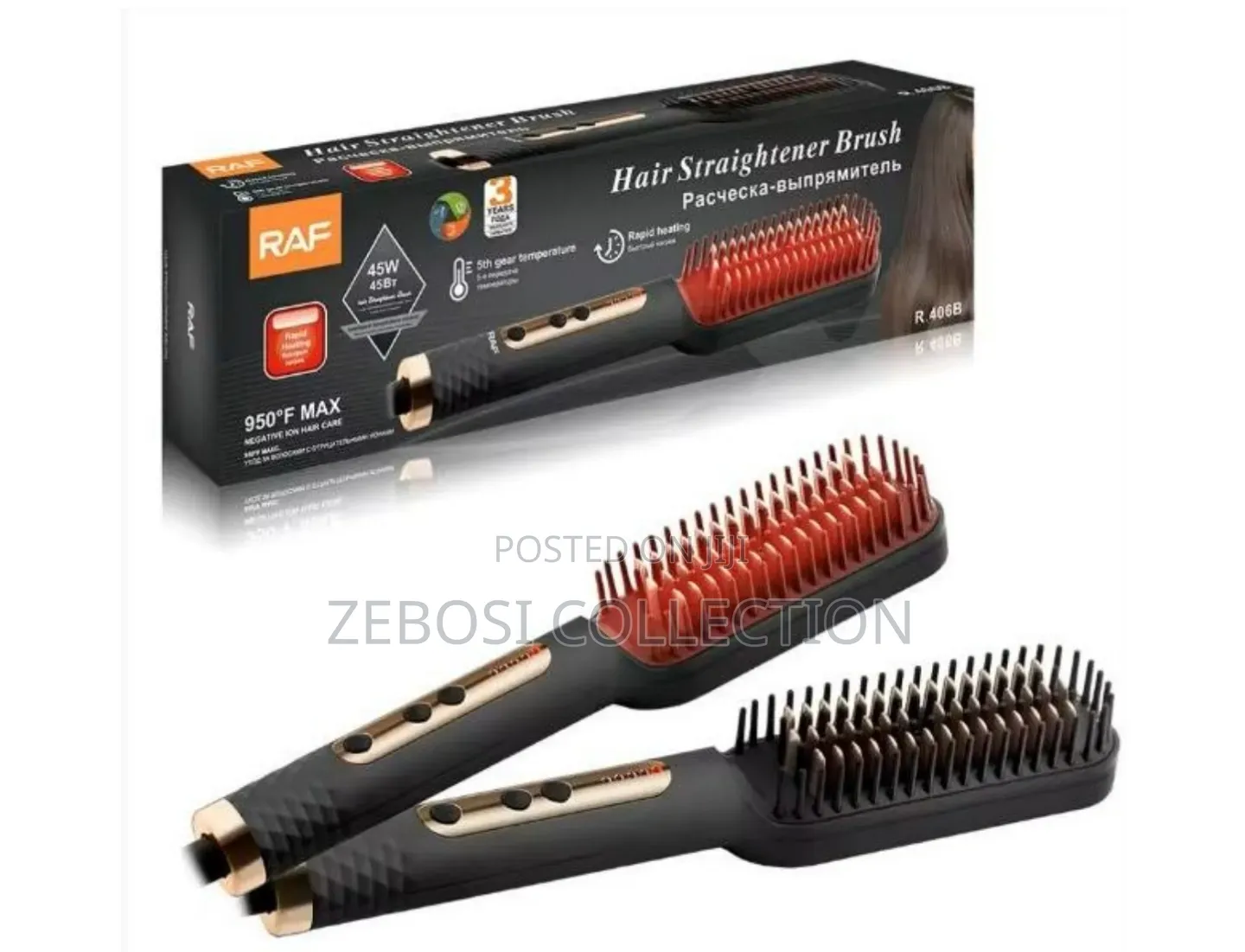 Hair Straightener Brush - Multicolor