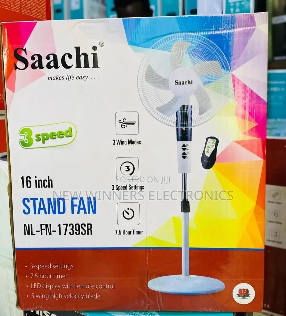 Saachi16 Inch Stand Fan With Remote  Control
