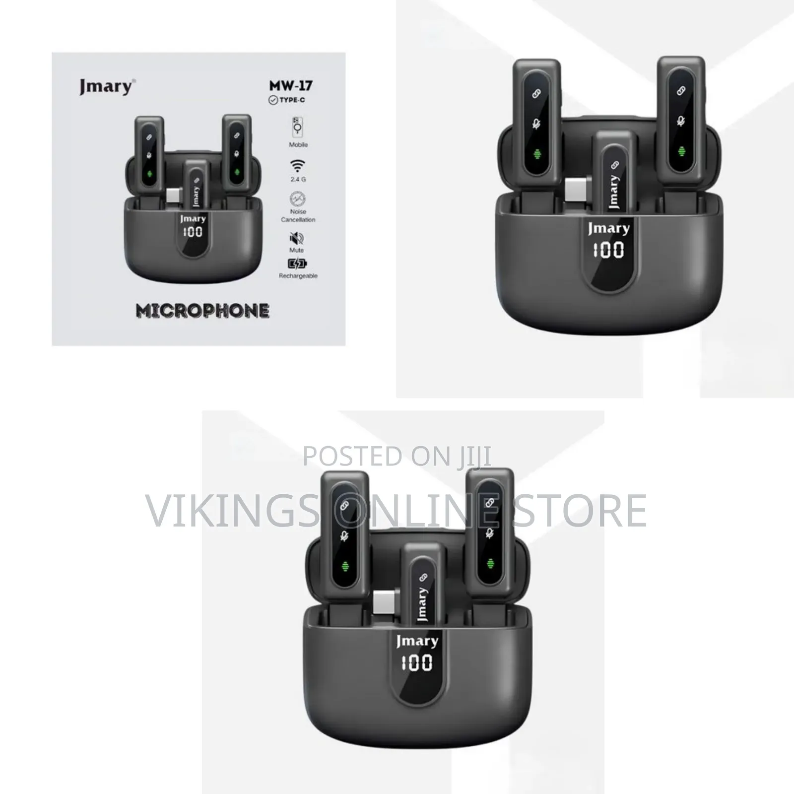 Jmary MW-17 2.4G Wireless Microphone, a Dual-Mic Clip-on Lavalier