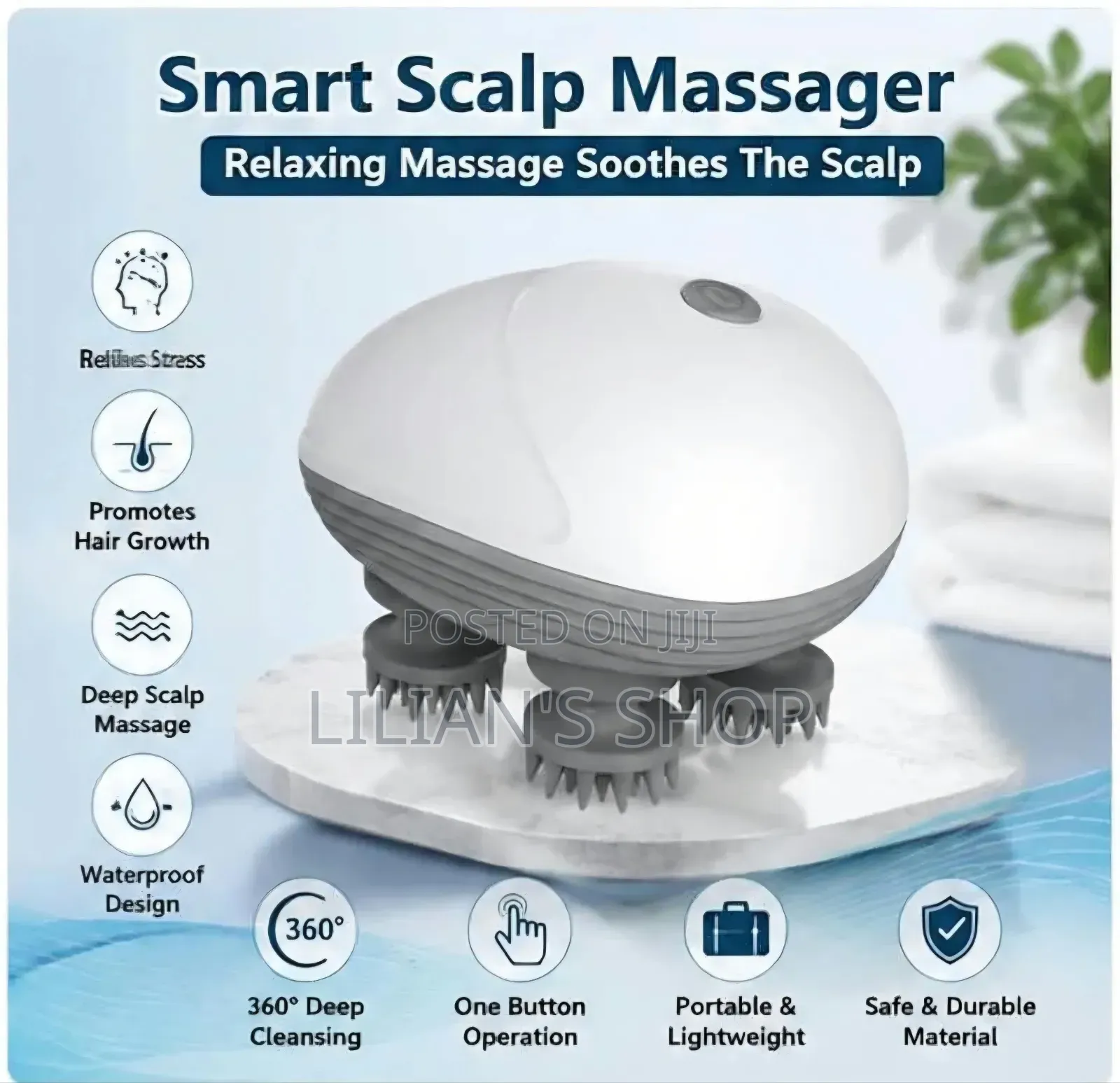 Smart Electric Head Scalp Massager With Soft Silicone Massage Claws