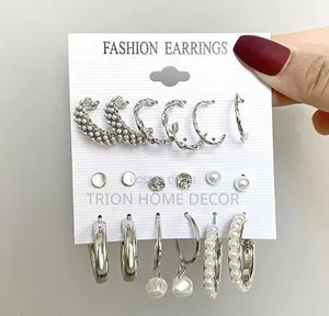 9 Pairs of Original Durable, Classic Ladies Earrings