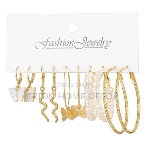 5 Pairs of Original Durable, Classic Ladies Earrings