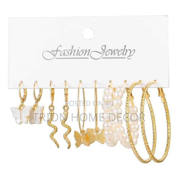 5 Pairs of Original Durable, Classic Ladies Earrings