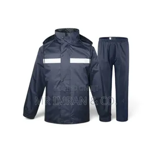 Navy Blue Waterproof Two-Piece Rain Suit