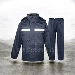 Navy Blue Waterproof Two-Piece Rain Suit