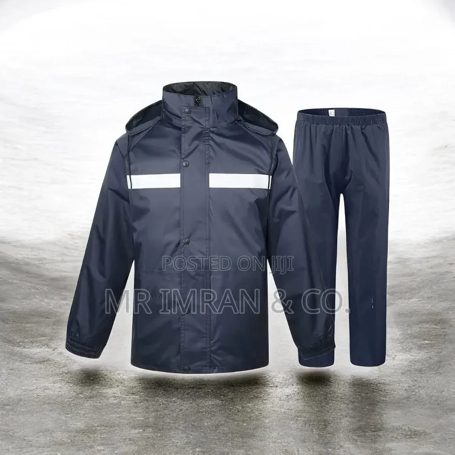 Navy Blue Waterproof Two-Piece Rain Suit