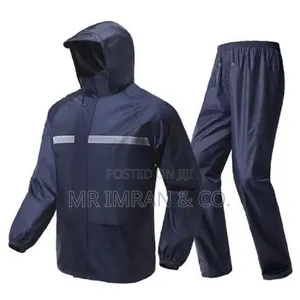 Navy Blue Waterproof Two-Piece Rain Suit