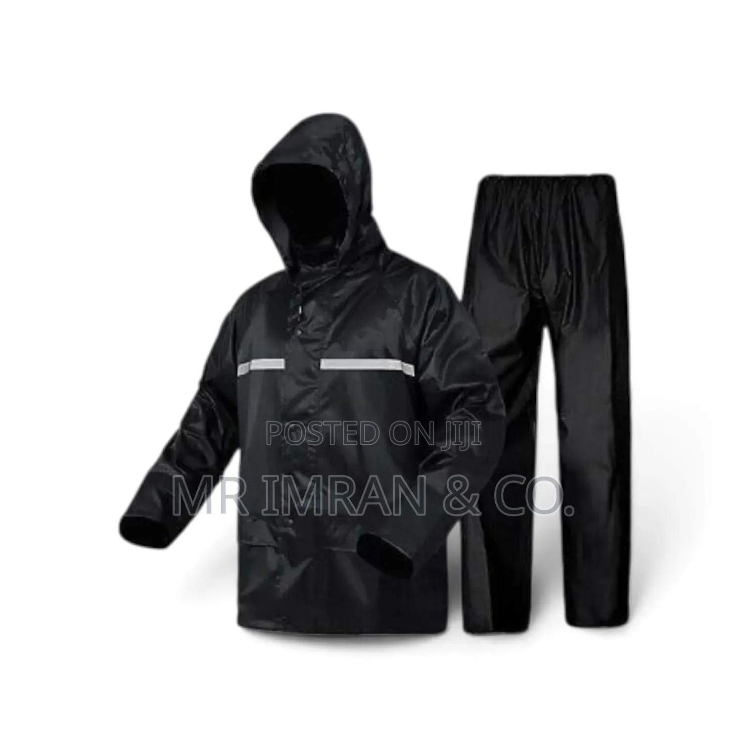 Black Waterproof Rain Jacket and Pants Set