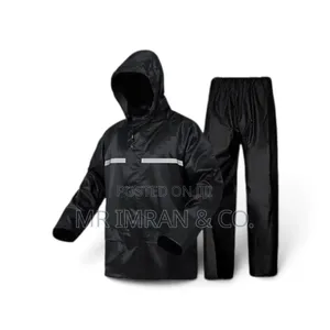 Black Waterproof Rain Jacket and Pants Set