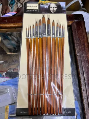 Artist Round Paint Brush Set, 13-Piece Long Handle Round Pointed Tip