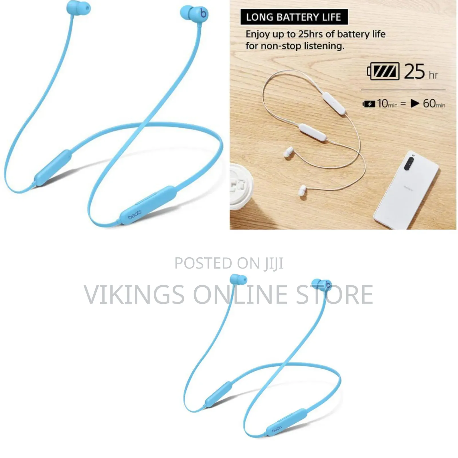Sony WI-C100 Wireless in-Ear Headphones Alongside the Beats Flex
