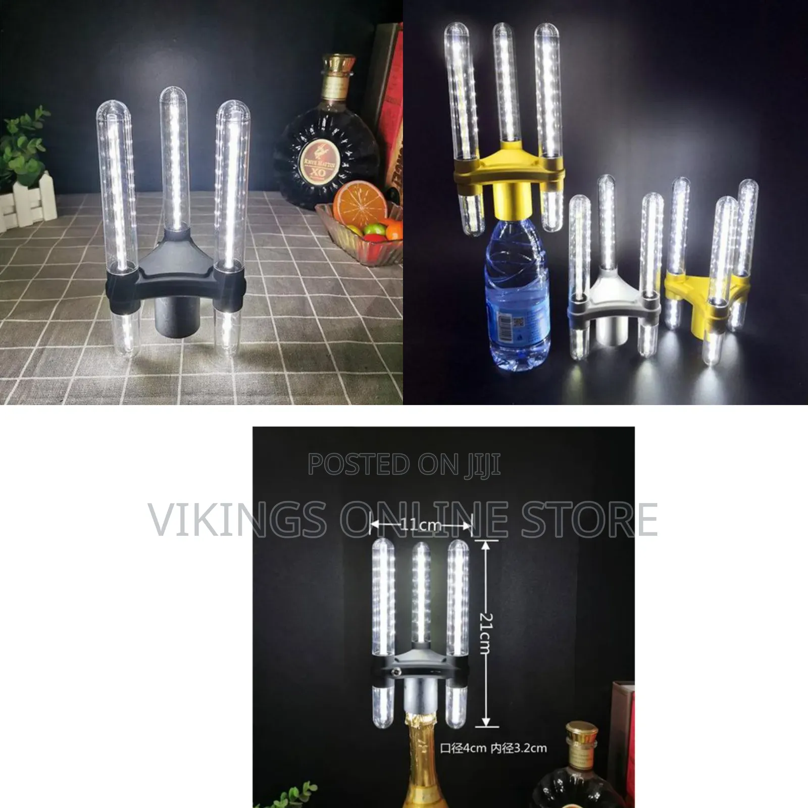 3-Head Rechargeable LED Strobe Baton Designed for Champagne Bottles