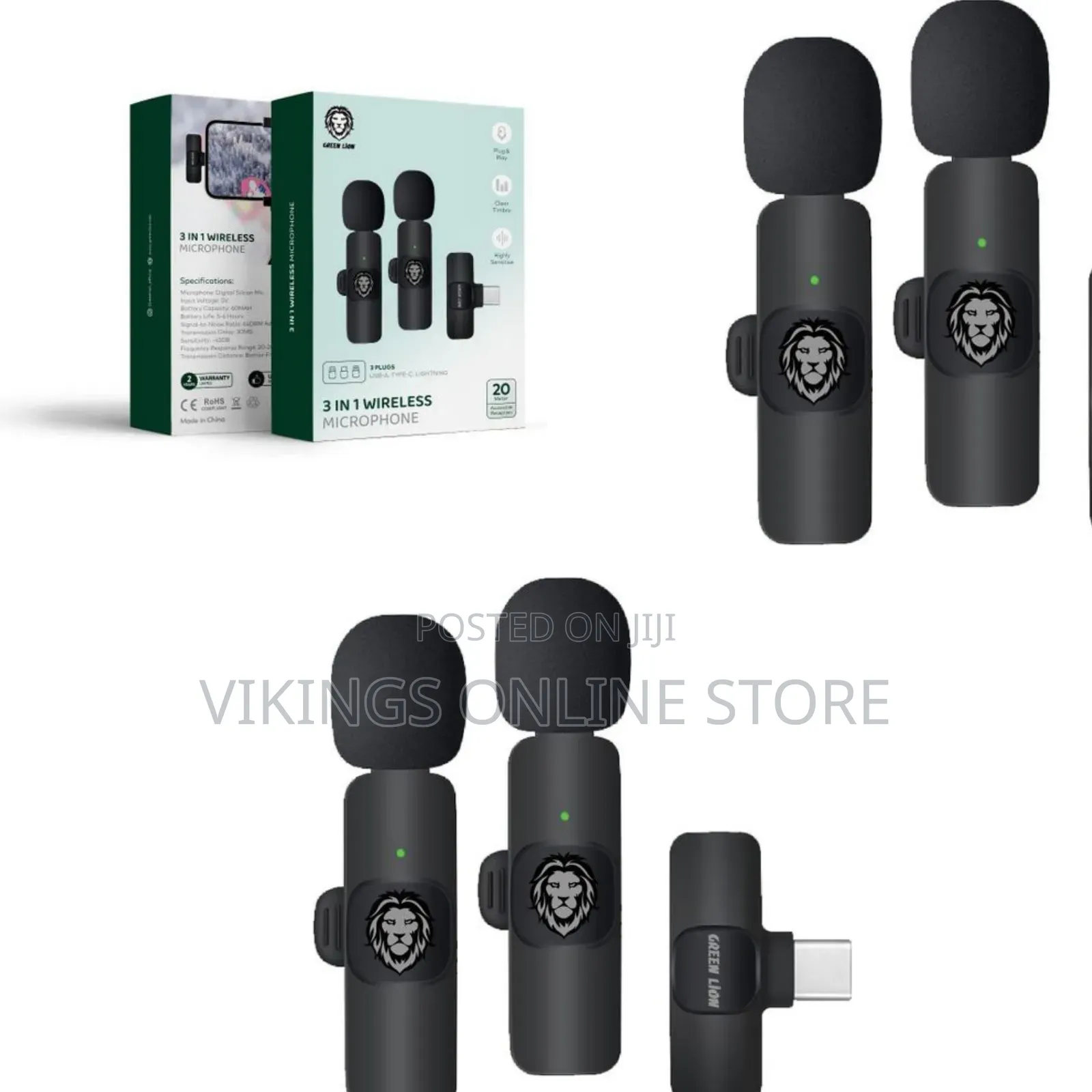 3-in-1 Wireless Lavalier Microphone