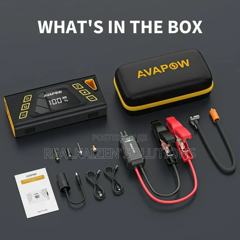 USA AVAPOW Jump Starter With Air Compressor| 150PSI 6000A