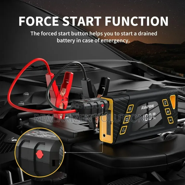 USA AVAPOW Jump Starter With Air Compressor| 150PSI 6000A