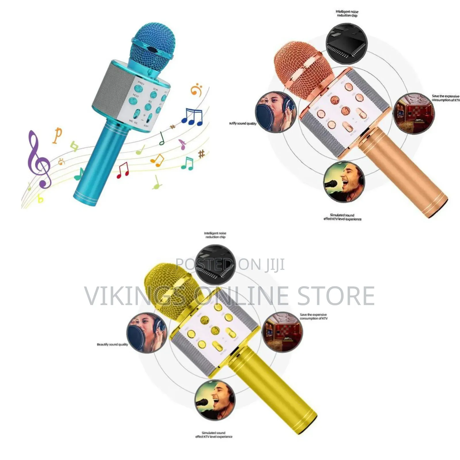 Handheld Wireless Bluetooth Karaoke Microphone With a Built-in Hi-Fi