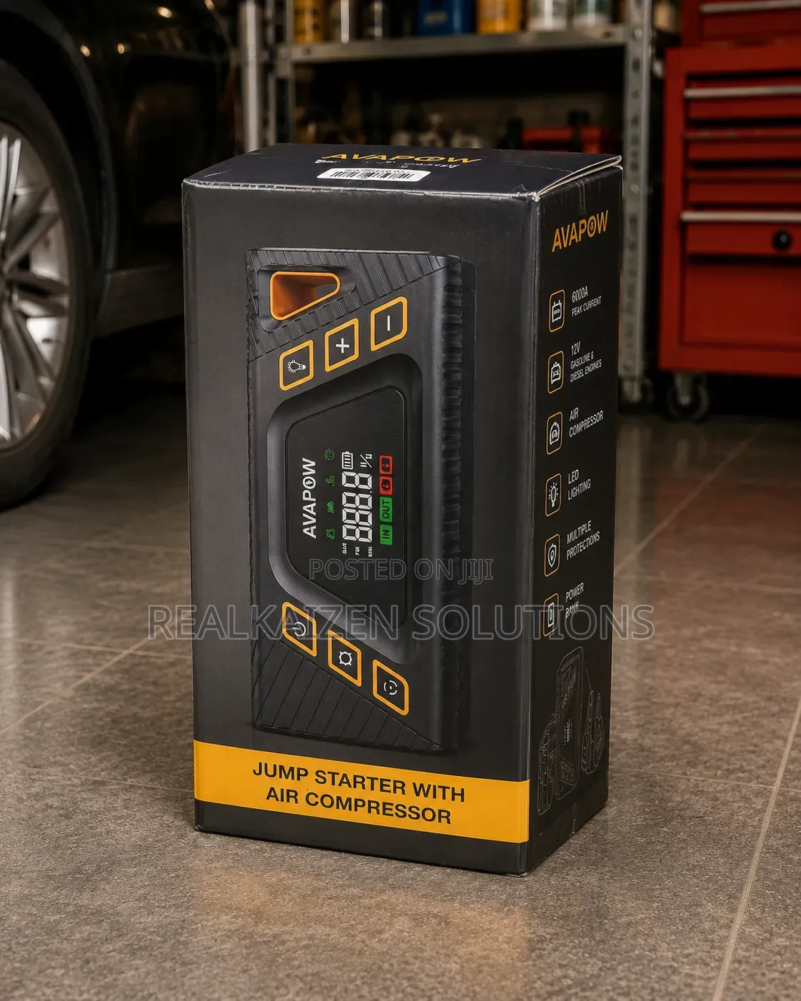 USA AVAPOW Jump Starter With Air Compressor| 150PSI 6000A