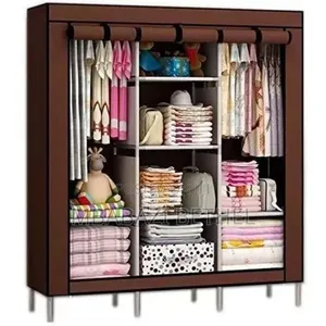 Simple Wardrobe Made of Pipes/ Wood en Clothes