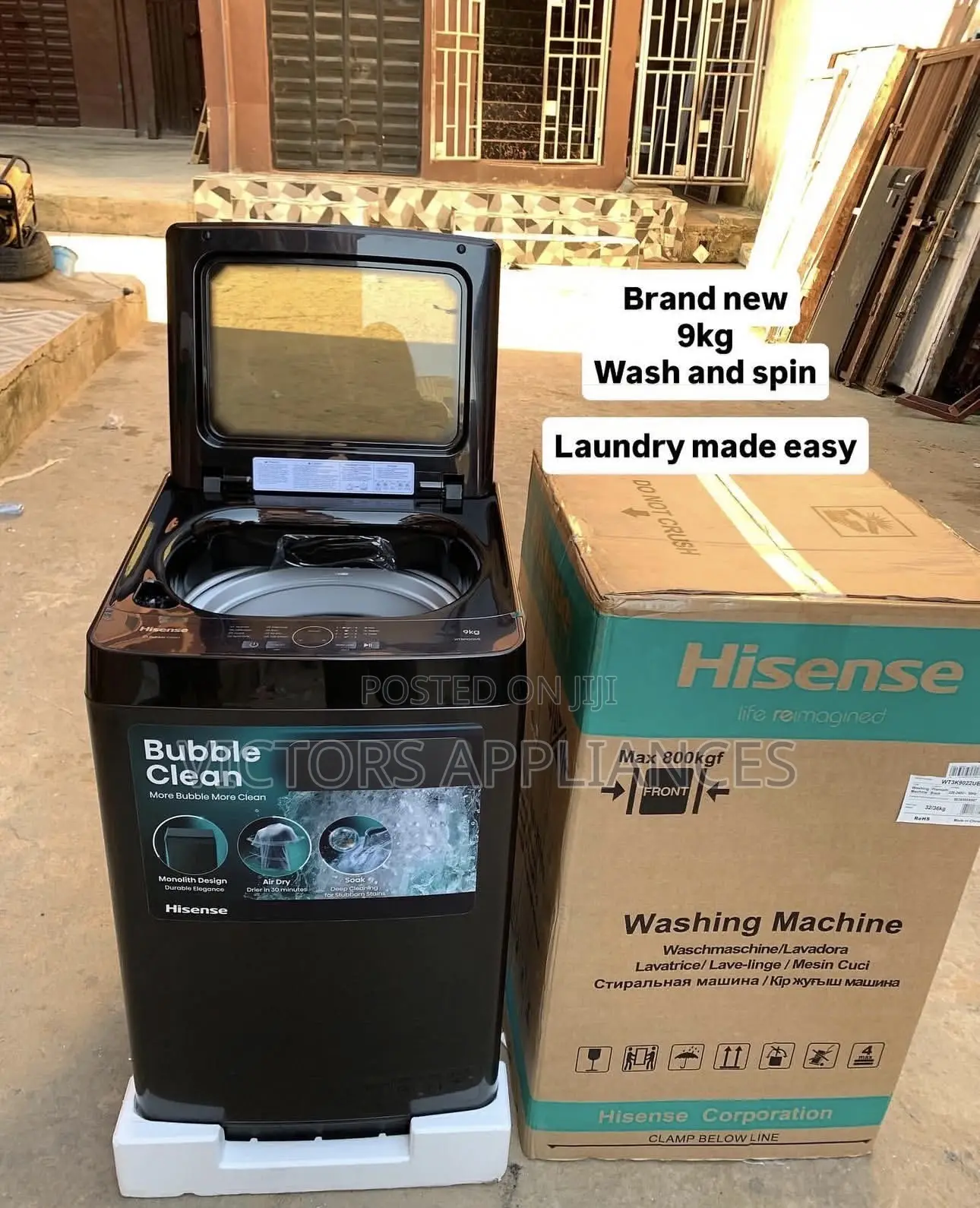 Hisense 9kg Toploader Washing Machine Fully Automatic
