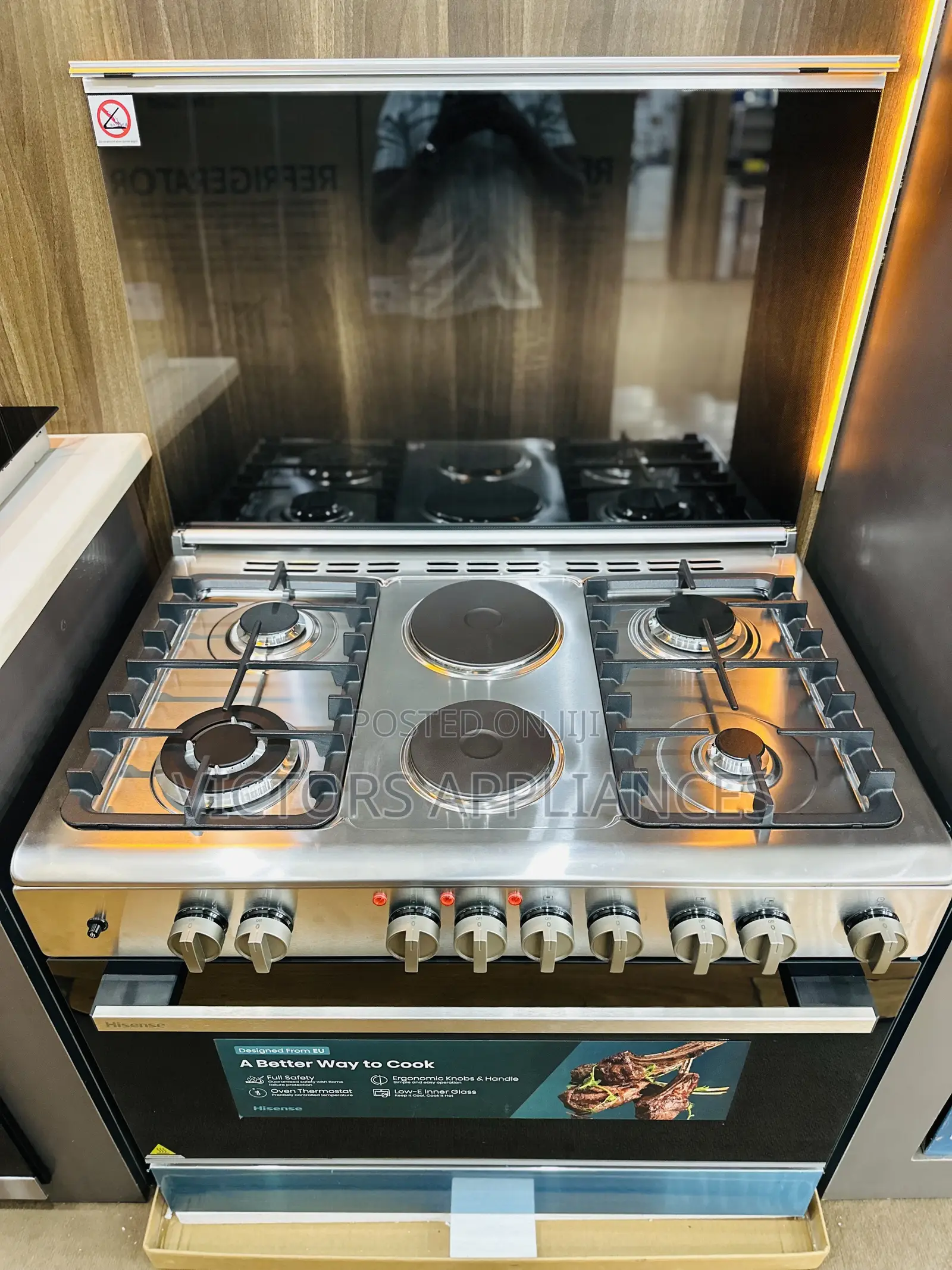 Hisense Cooker With 4gas + 2electric 90x60cm in Size