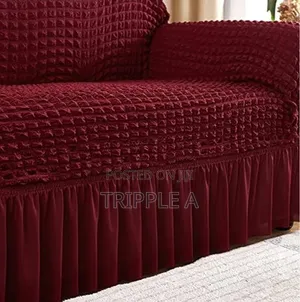 3:2:1 Wine Red Six Seater Elastic Sofa Covers