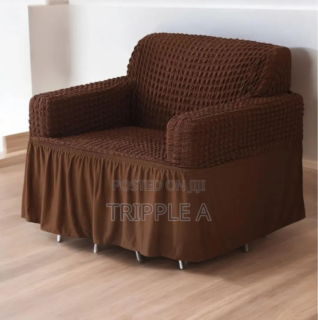 3:2:1 Six Seaters Brown Elastic Sofa Covers