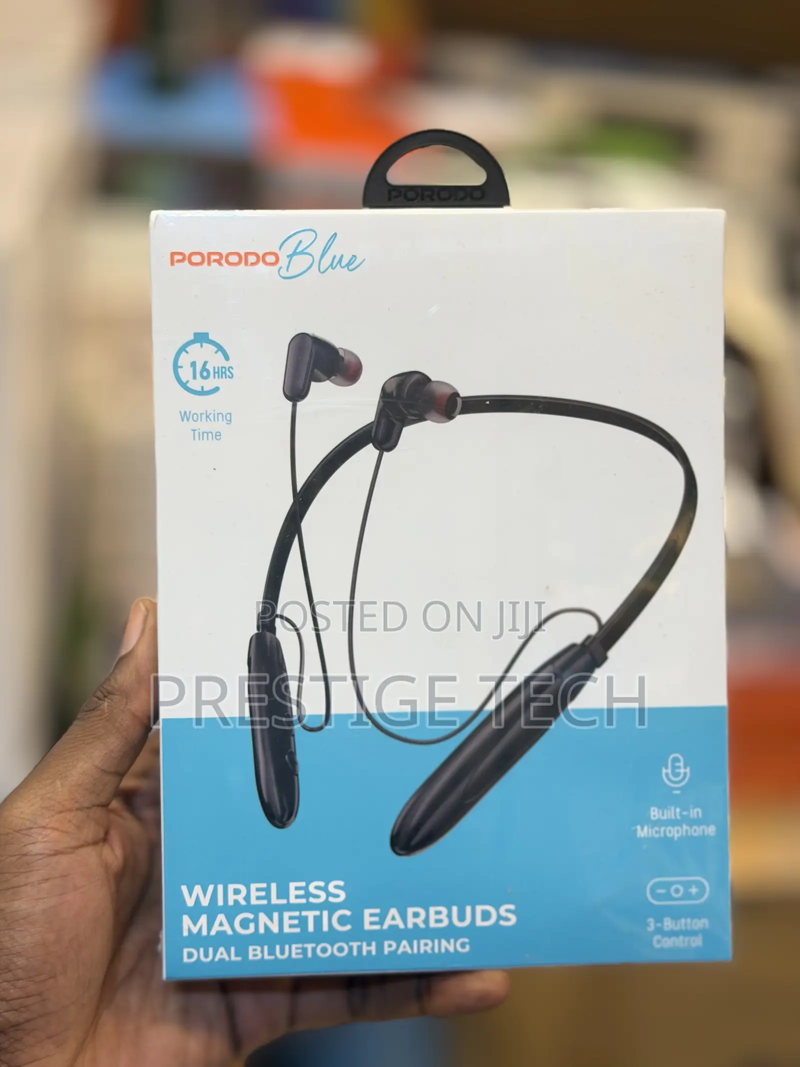 Porodo ENC Wireless Magnetic Neckband in Ear Earphones Dual Pairing