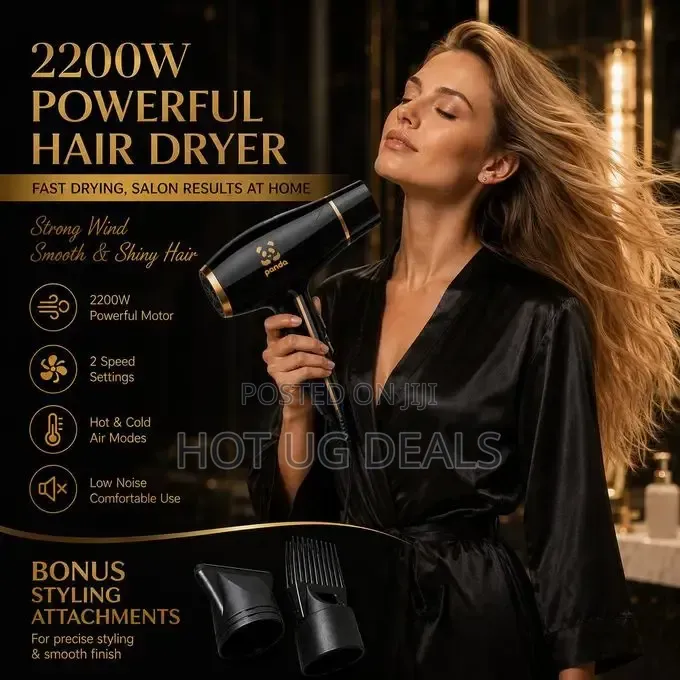 Panda 2200W Professional Hair Dryer With Free Comb & Nozzle
