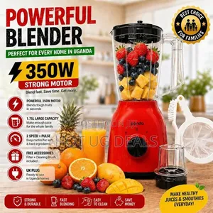 Panda 1.75L 2-in-1 Blender With Grinder – Red