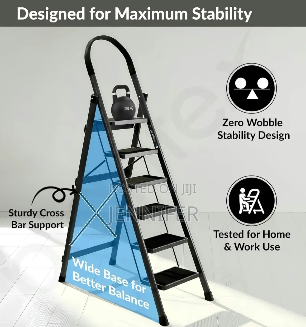 6 Steps Foldable Ladder With Anti-Skid Wide Steps