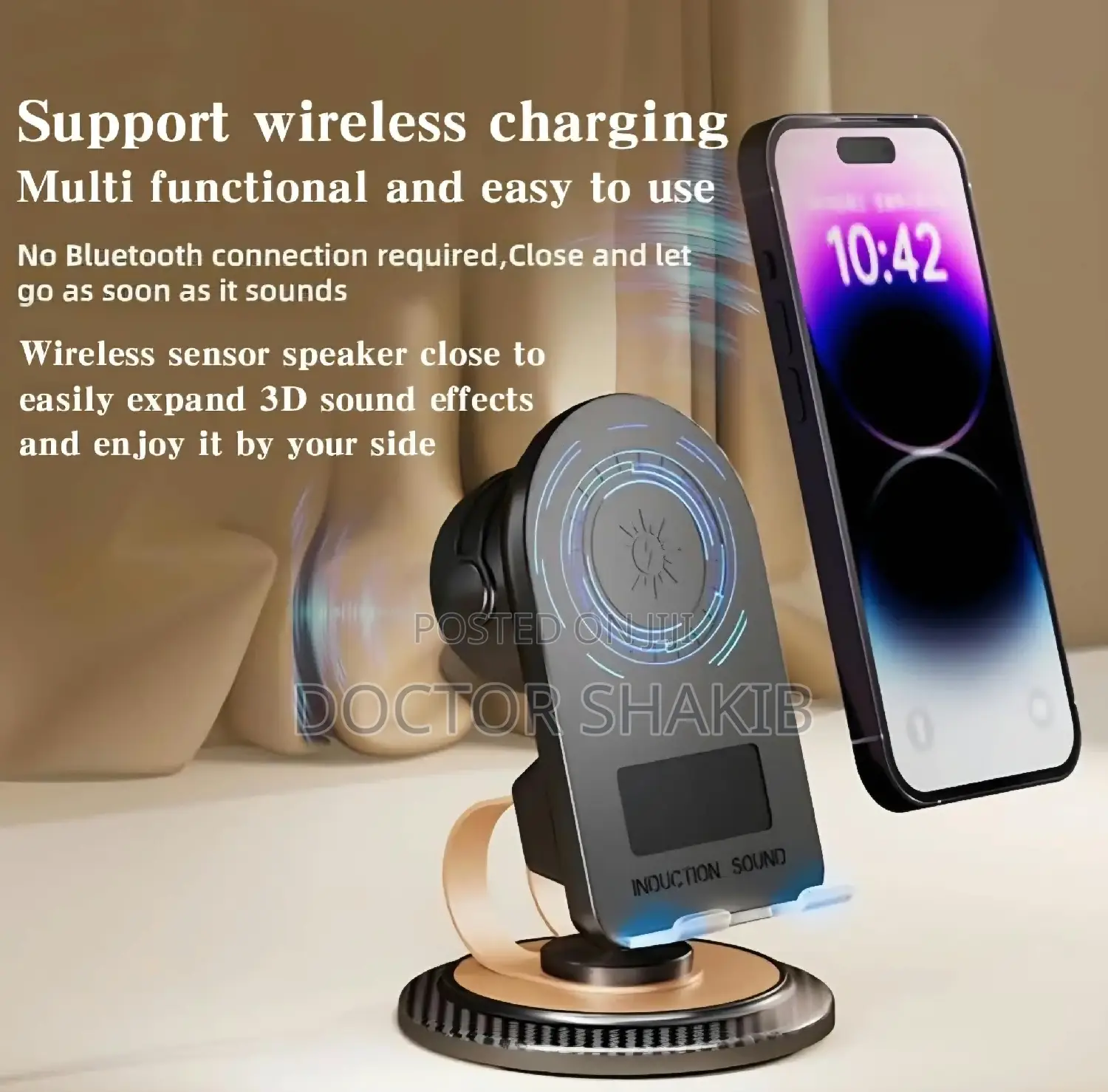 5-in-1 Wireless Induction Speaker Phone Holder