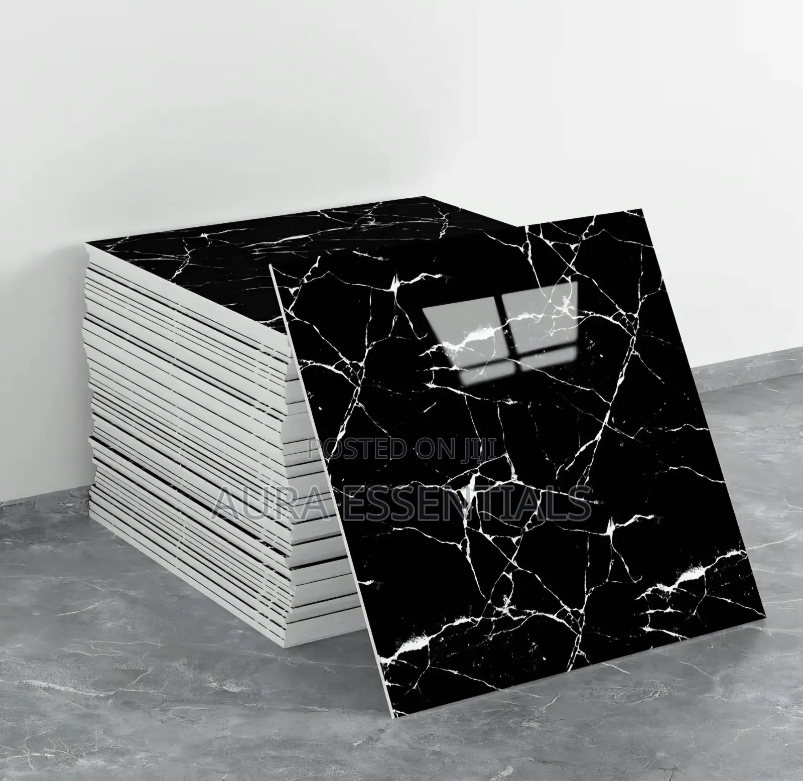 4pc Self-Adhesive PVC Tile Stickers With a High-Gloss Finish(60cm×60cm