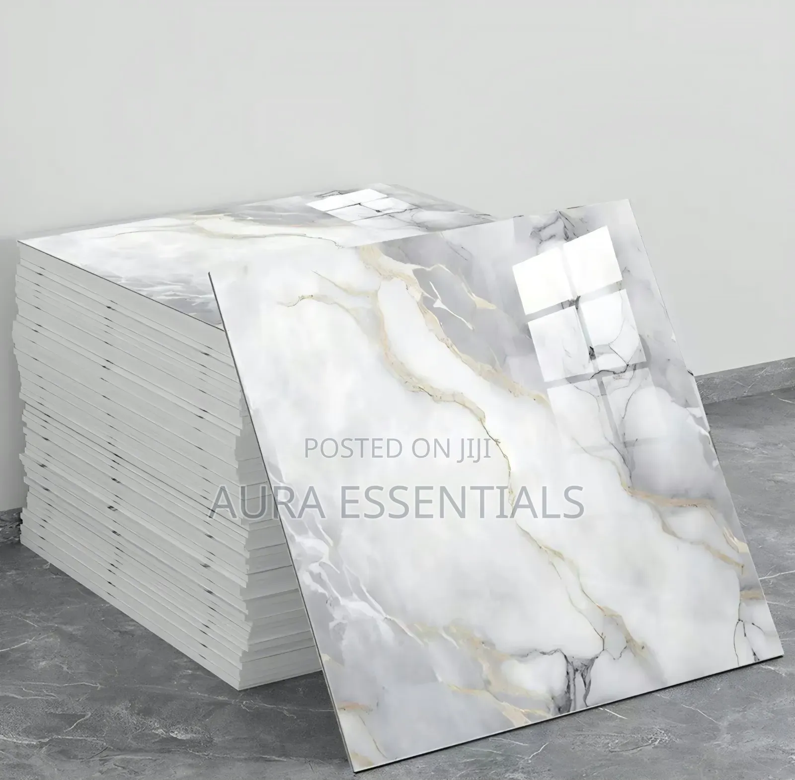 4pc Self-Adhesive PVC Tile Stickers With a High-Gloss Finish(60cm×60cm