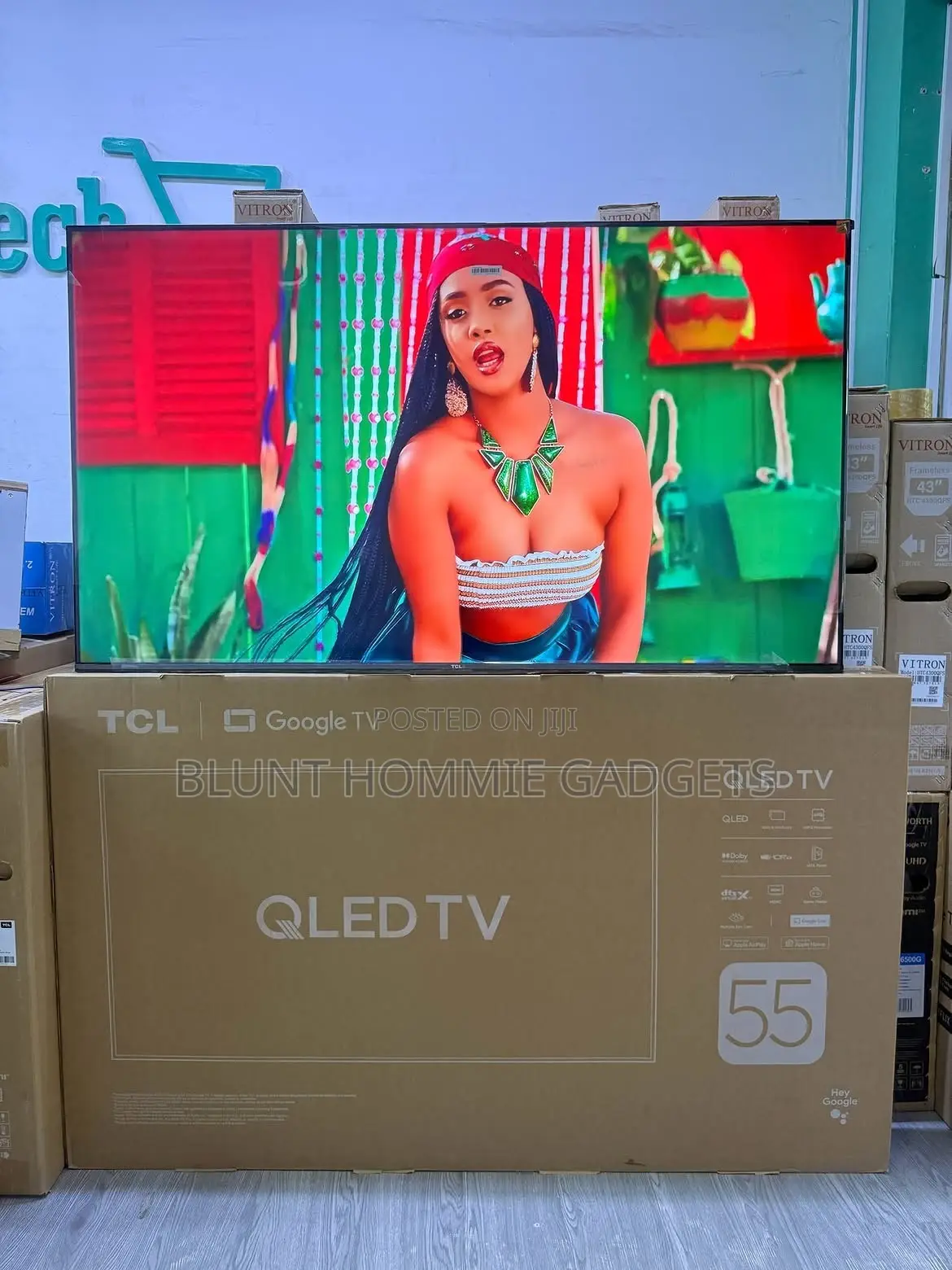 A 55-Inch TCL 4k Uhd Smart  TV.
