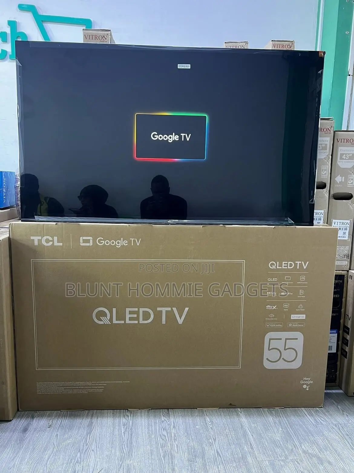 A 55-Inch TCL 4k Uhd Smart  TV.