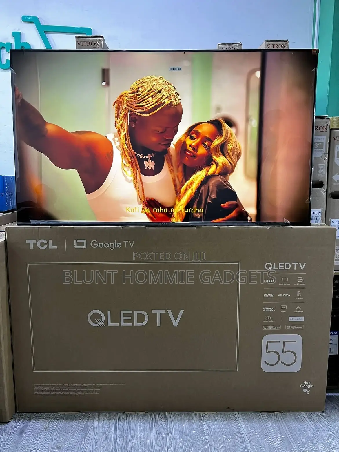 A 55-Inch TCL 4k Uhd Smart  TV.