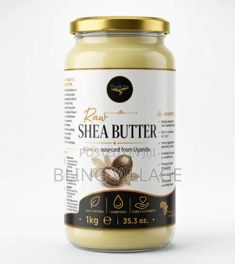 Raw Shea Butter 100% (Grade A) Nilotic 1kg Family Size Glass
