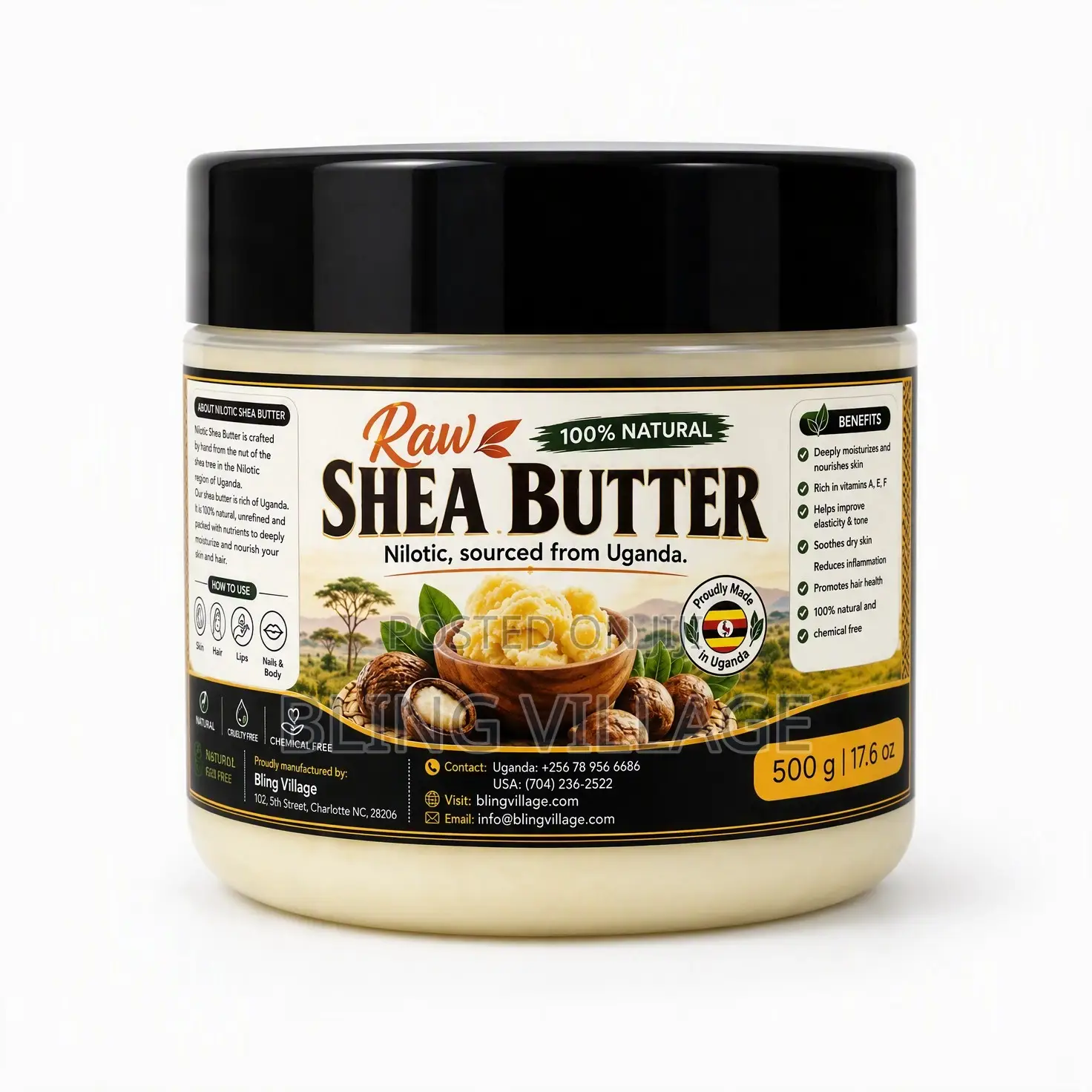 Raw Shea-Butter Nilotic 100% Organic 500g