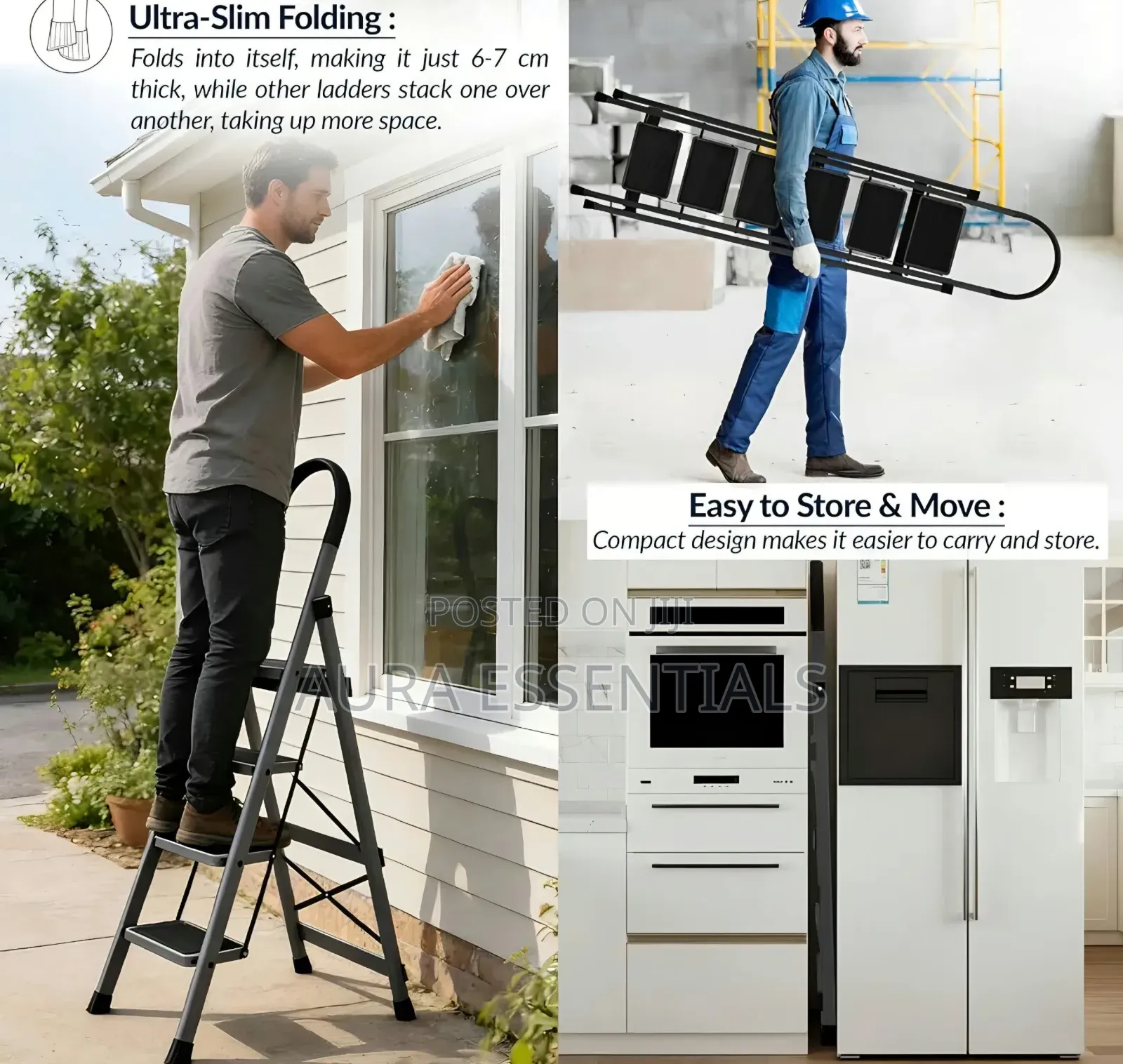 6 Steps Foldable Ladder With Anti-Skid Wide Steps