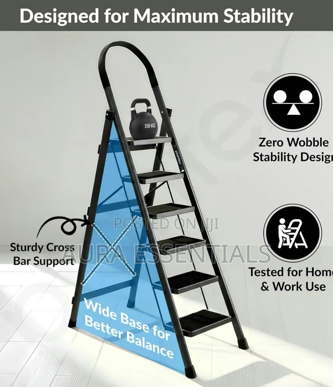6 Steps Foldable Ladder With Anti-Skid Wide Steps