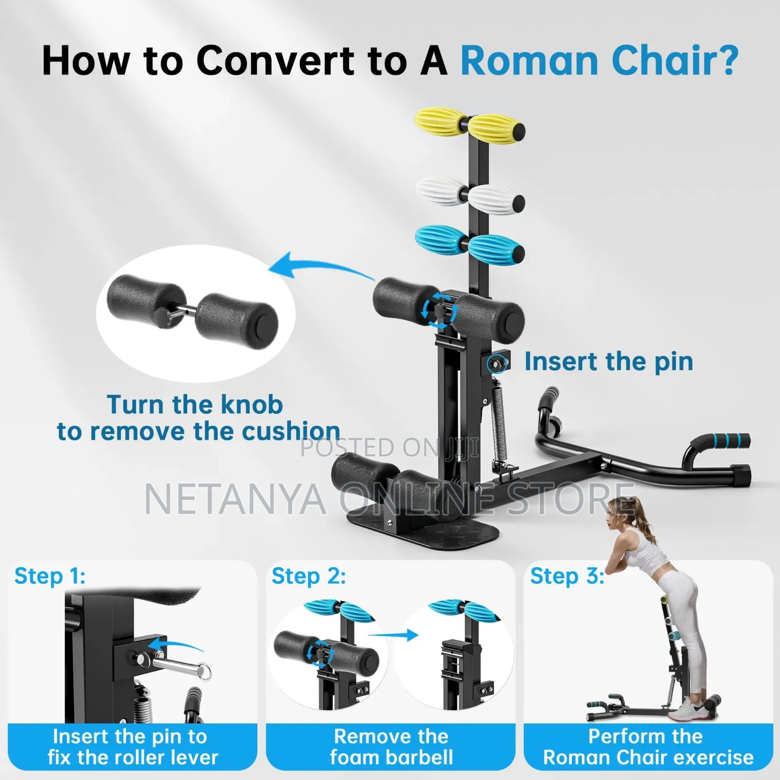 3in1 Deep Squat Machine With Roman Chair Function