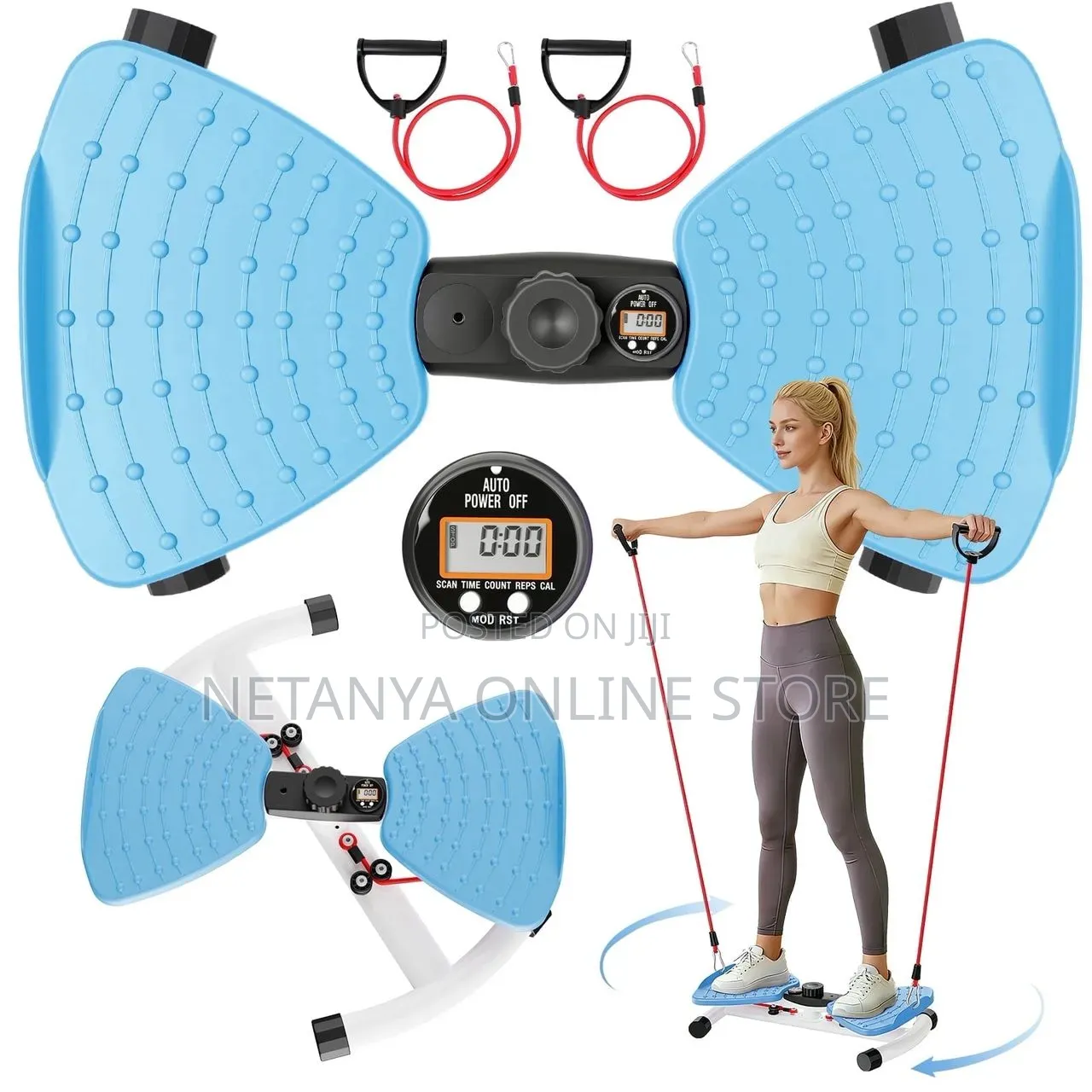 Waist Twisting Machine With Resistance Belts